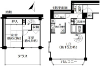 ライオンズマンション熱海伊豆山・メゾネットタイプのMS 角部屋1階