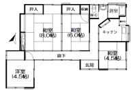 熱海市上多賀・道上平坦 南向きで陽当たり良好の中古平家建